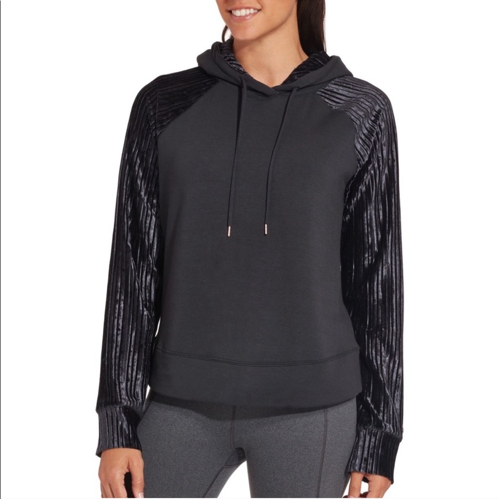 CALIA by Carrie Underwood Black Hoodie with Striped Sleeves